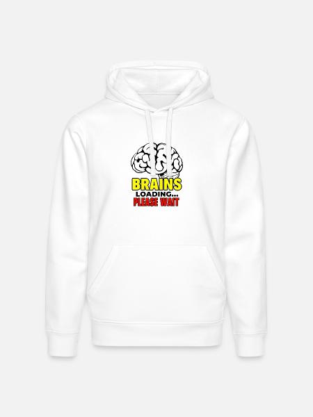 Brain Loading Please Wait - Stanley/Stella Drummer Unisex Organic Hoodie - white
