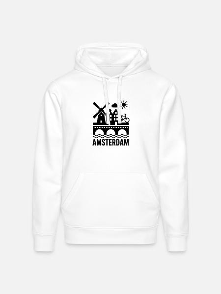 amsterdam - Stanley/Stella Drummer Unisex Organic Hoodie - white