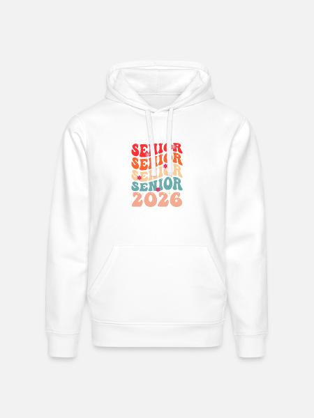Senior Class 2026 Floral Rainbow - Stanley/Stella Drummer Unisex Organic Hoodie - white