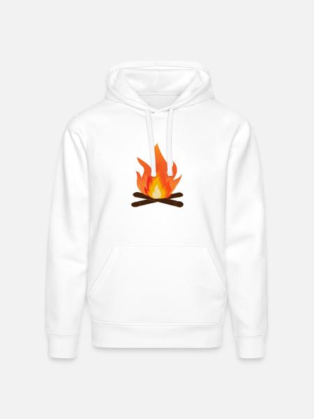 Bonfire Glow Campfire Flame Art - Stanley/Stella Drummer Unisex Organic Hoodie - white