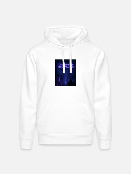 Cyber-Noir Dreamscape Design - Stanley/Stella Drummer Unisex Organic Hoodie - white