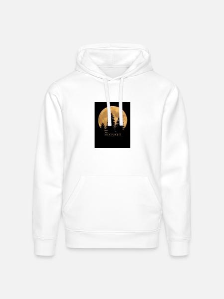 Moonlit Pines Silhouette - Stanley/Stella Drummer Unisex Organic Hoodie - white