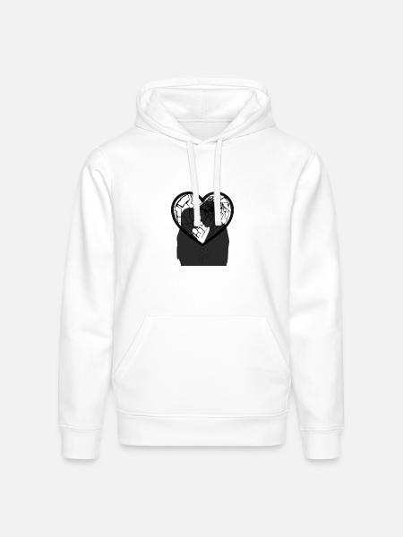 Cracked Heart  - Stanley/Stella Drummer Unisex Organic Hoodie - white