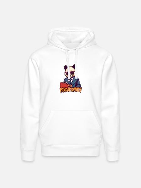 Pandaplomacy Suit Style - Stanley/Stella Drummer Unisex Organic Hoodie - white