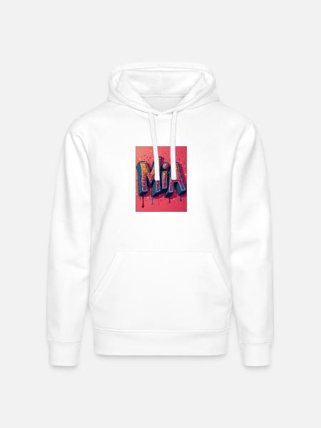 MIA Glitter Block Letters - Stanley/Stella Drummer Unisex Organic Hoodie - white