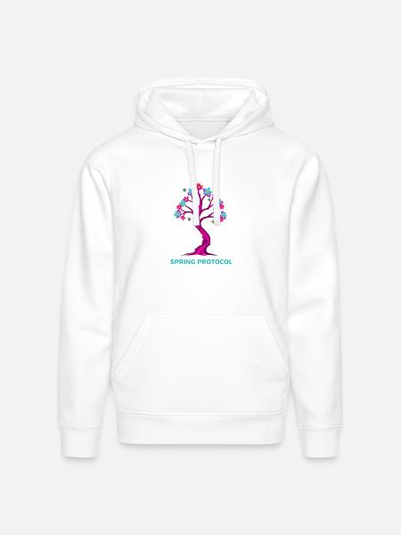Spring Protocol Floral Tree - Stanley/Stella Drummer Unisex Organic Hoodie - white