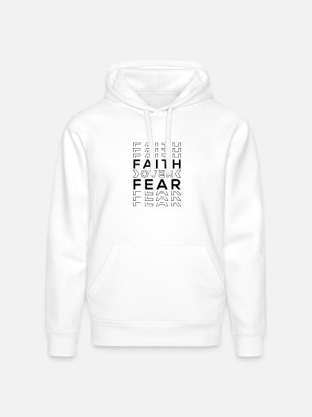 FAITH OVER FEAR - Stanley/Stella Drummer Unisex Organic Hoodie - white