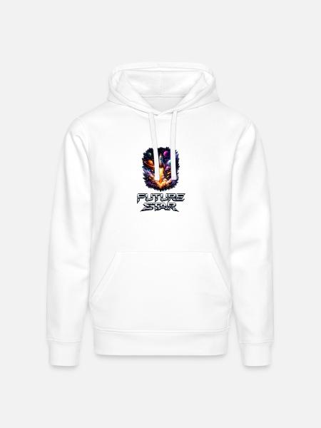 Future Star Rocket Burst - Stanley/Stella Drummer Unisex Organic Hoodie - white