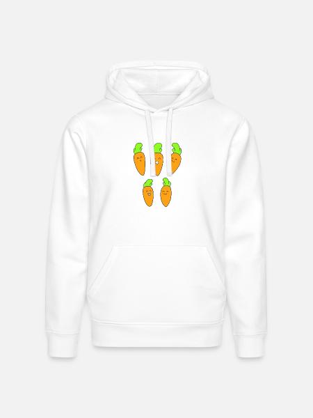Cute carrot face - Stanley/Stella Drummer Unisex Organic Hoodie - white