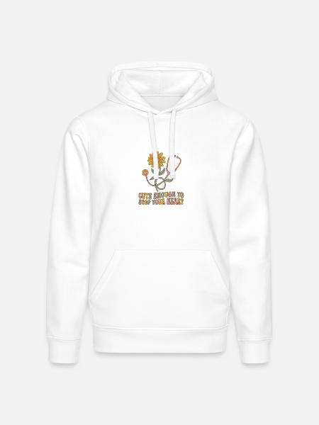 Blooming Heartbeat Stethoscope - Stanley/Stella Drummer Unisex Organic Hoodie - white