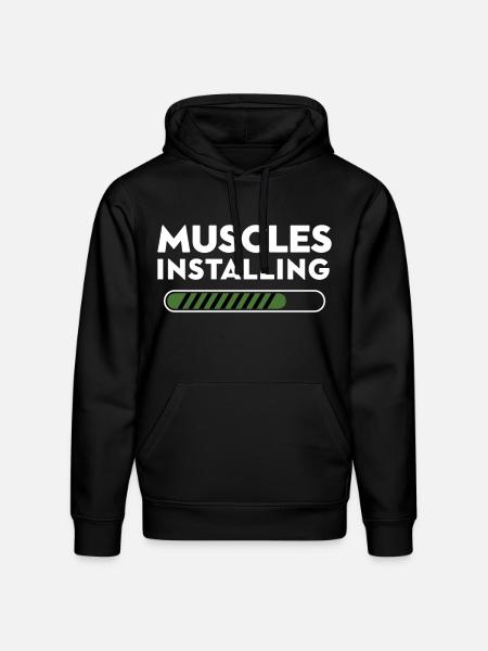 Muscles Installing Progress - Stanley/Stella Drummer Unisex Organic Hoodie - black