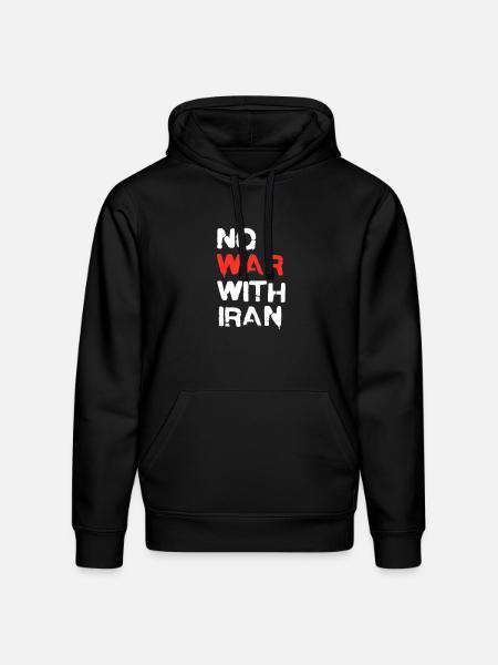 No_War_With_Iran_Peace_Statement - Stanley/Stella Drummer Unisex Organic Hoodie - black