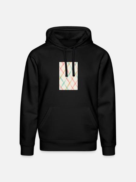 Pastel Diagonal Plaid - Stanley/Stella Drummer Unisex Organic Hoodie - black