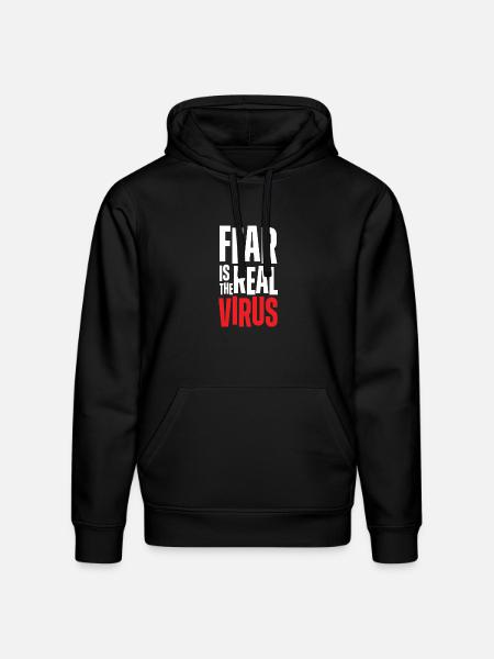 Fear Is Real Virus Bold Text - Stanley/Stella Drummer Unisex Organic Hoodie - black
