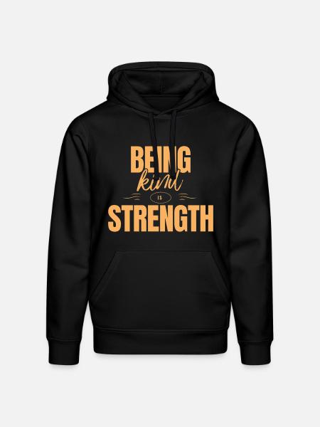 Being kind is strength - Stanley/Stella Drummer Unisex Organic Hoodie - black