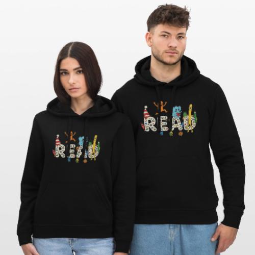 Whimsical READ Kids Cartoon - Stanley/Stella Drummer Unisex Organic Hoodie