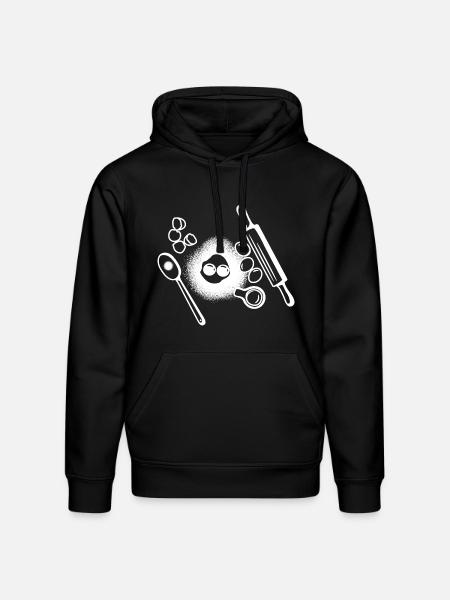 Baking Ingredients Drawing - Stanley/Stella Drummer Unisex Organic Hoodie - black