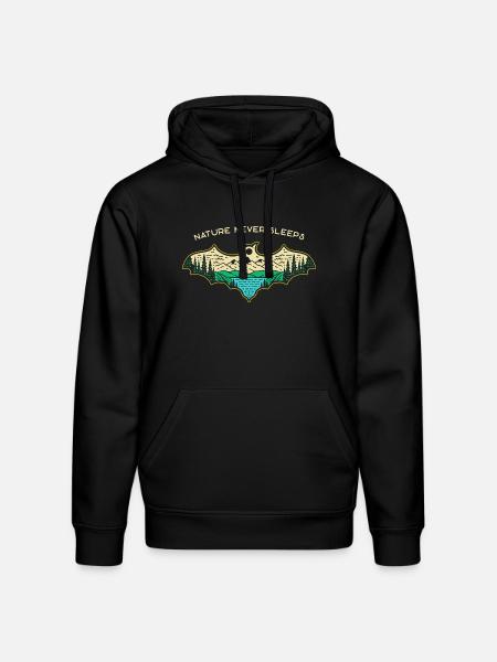 Nature Never Sleeps - Stanley/Stella Drummer Unisex Organic Hoodie - black