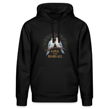Love That Bears All – Christian Dove - Stanley/Stella Drummer Unisex Organic Hoodie - black - Front - Nik (191cm) & Marisol (170cm)