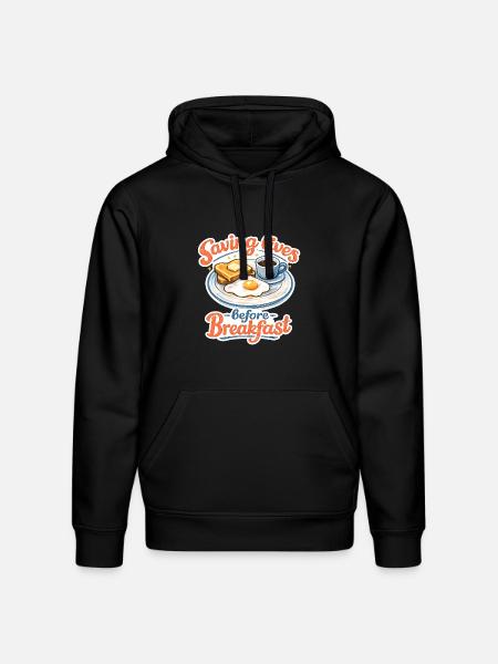 Saving lives before breakfast. - Stanley/Stella Drummer Unisex Organic Hoodie - black