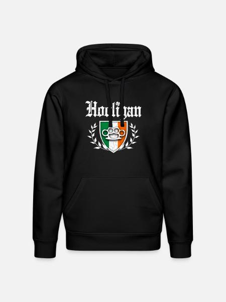 Irish Hooligan Crest vintage distressed look - Stanley/Stella Drummer Unisex Organic Hoodie - black