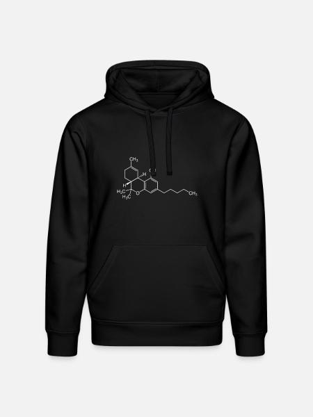 THC Cannabis Weed Chemical Symbol Science Geeky - Stanley/Stella Drummer Unisex Organic Hoodie - black