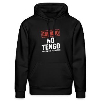Cuidado No Tengo Filtro - Stanley/Stella Drummer Unisex Organic Hoodie - black - Front - Nik (191cm) & Marisol (170cm)