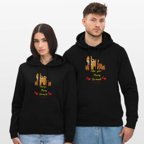 Cute Dog Family Love – “I Love You Purry So much - Stanley/Stella Drummer Unisex Organic Hoodie