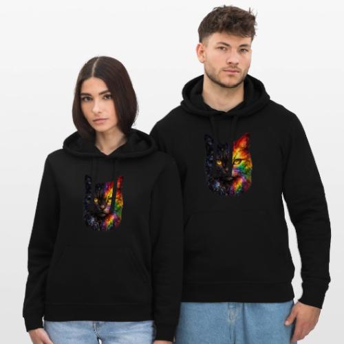 Cosmic Galaxy Rainbow Cat - Stanley/Stella Drummer Unisex Organic Hoodie