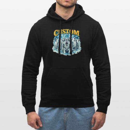 Custom Wolf Pack Howling Moon Vintage Wilderness - Stanley/Stella Drummer Unisex Organic Hoodie