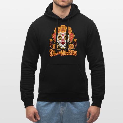 Dia De Los Muertos Dog Skull Flowers - Stanley/Stella Drummer Unisex Organic Hoodie