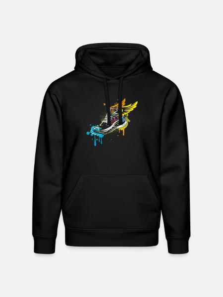 Sneaker graffiti with wings - Stanley/Stella Drummer Unisex Organic Hoodie - black