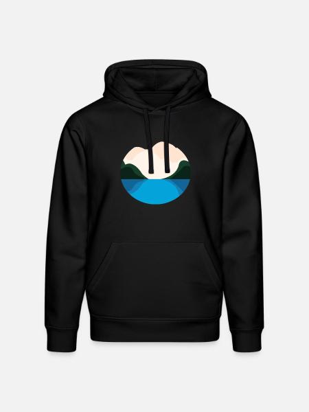 Lake Landscape - Stanley/Stella Drummer Unisex Organic Hoodie - black