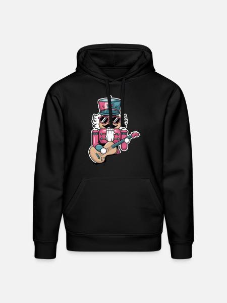 Nutcracker Playing Guitar - Stanley/Stella Drummer Unisex Organic Hoodie - black