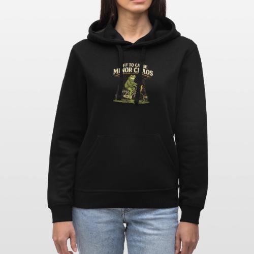 Minor Chaos Vintage Frog and Cat on Bicycle - Stanley/Stella Drummer Unisex Organic Hoodie