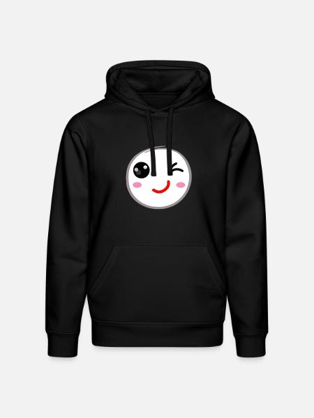 Winking face, Wink smile - Stanley/Stella Drummer Unisex Organic Hoodie - black