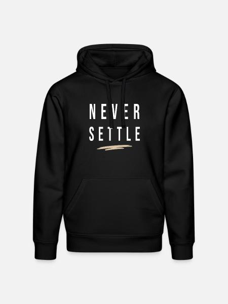 Never Settle - Stanley/Stella Drummer Unisex Organic Hoodie - black