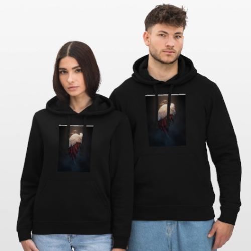Angel vs Demon Wings Dark Aesthetic Gothic T-Shirt - Stanley/Stella Drummer Unisex Organic Hoodie