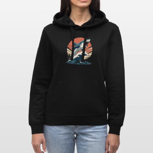 Fierce Shark Breaking Through Waves - Stanley/Stella Drummer Unisex Organic Hoodie