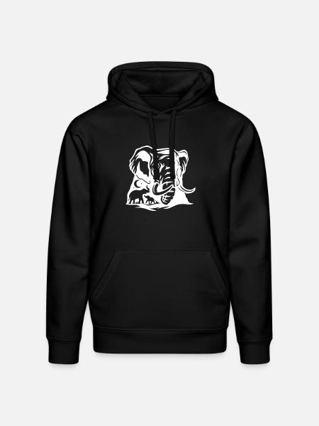 Bold Elephant Silhouette Art - Stanley/Stella Drummer Unisex Organic Hoodie - black