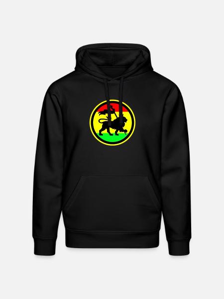 Rasta Lion - Stanley/Stella Drummer Unisex Organic Hoodie - black