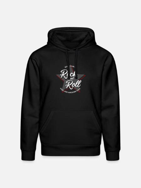 Born to Rock and Roll Star Design - Stanley/Stella Drummer Unisex Organic Hoodie - black