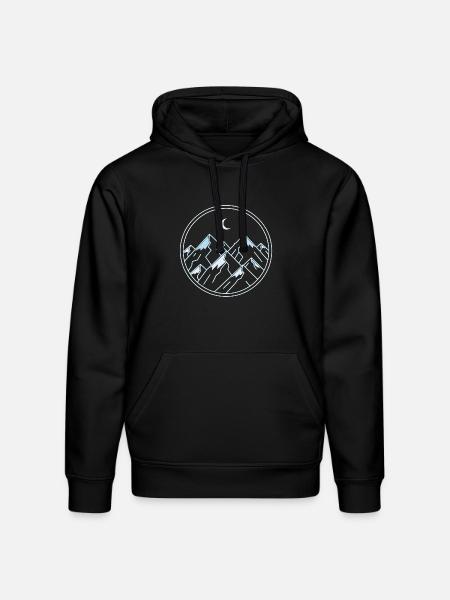 Moonlit Ice Alpine Peak - Stanley/Stella Drummer Unisex Organic Hoodie - black