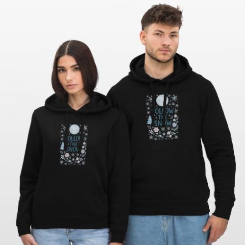 Follow the Snow – Cozy Winter Watercolor - Stanley/Stella Drummer Unisex Organic Hoodie