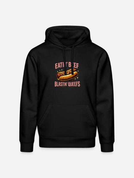 Hotdog_Eatin_Beef_Blastin_Queefs - Stanley/Stella Drummer Unisex Organic Hoodie - black