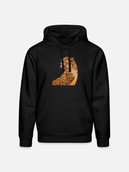 Cheetah - Stanley/Stella Drummer Unisex Organic Hoodie - black