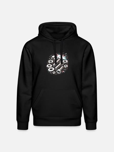 Screws Nuts Mechanic Tool Design - Stanley/Stella Drummer Unisex Organic Hoodie - black