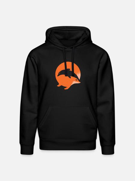 Fox or Dolphin in this fun optical illusion - Stanley/Stella Drummer Unisex Organic Hoodie - black