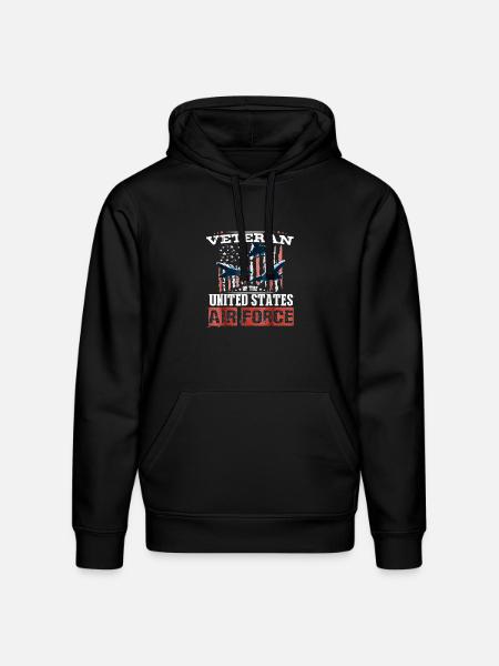 USAF Veteran Pride Art - Stanley/Stella Drummer Unisex Organic Hoodie - black