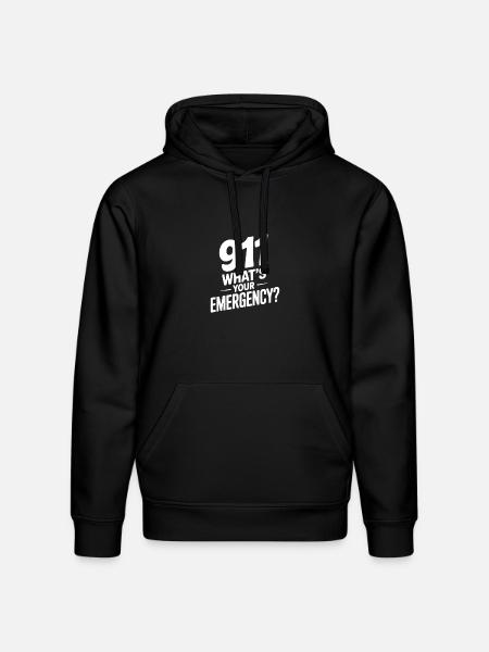 911 What's Your Emergency? - Stanley/Stella Drummer Unisex Organic Hoodie - black